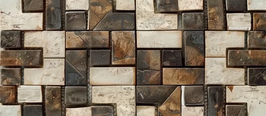 Papier peint Portugal carreaux de céramique Ceramic tile design with brown square geometric cross pattern