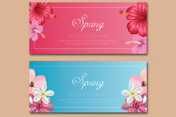 Flat spring sale horizontal banner