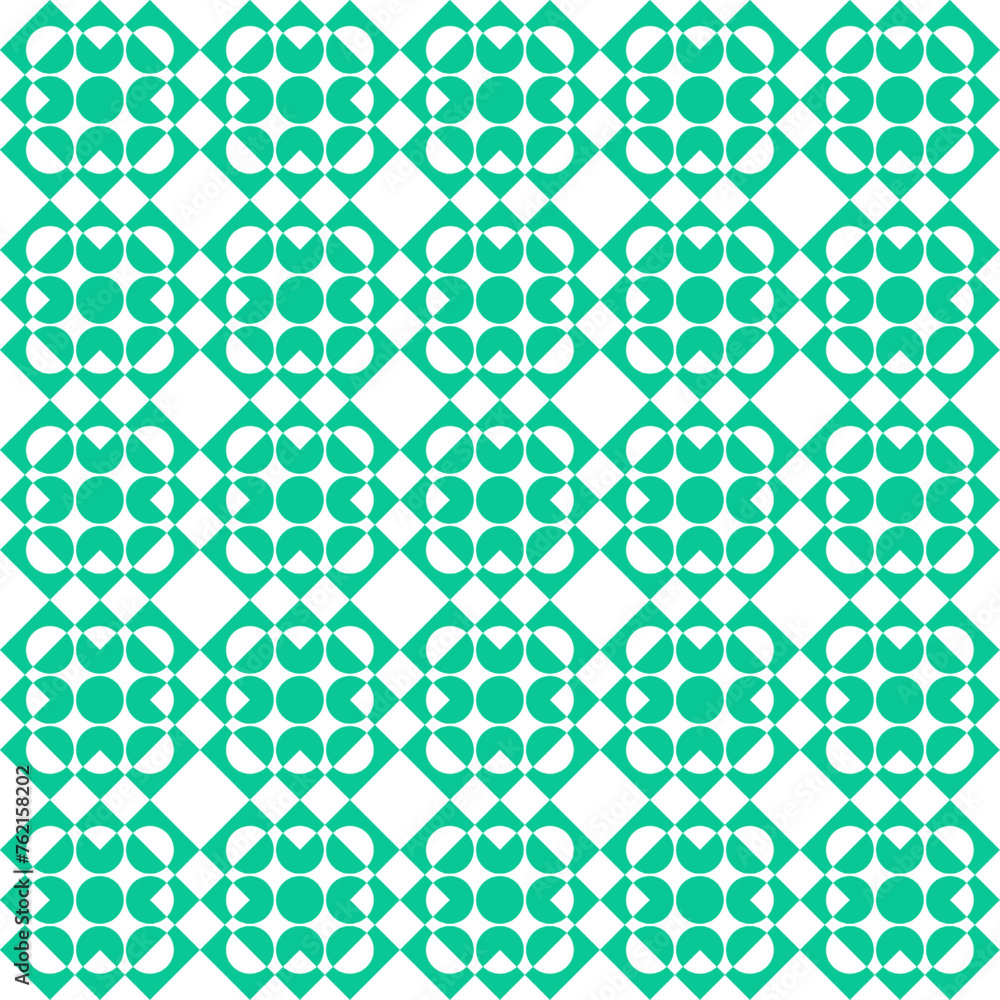 Poster seamless geometric pattern with circles and squares. vector illustration.
