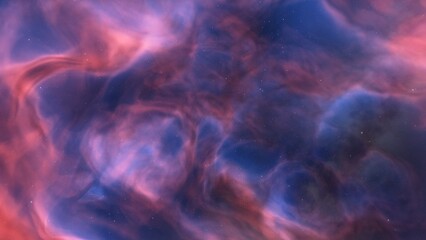 Cosmic background with a blue purple nebula and stars
