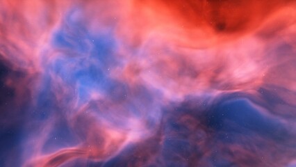 Cosmic background with a blue purple nebula and stars
