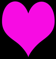 Pink heart on black - 762158815