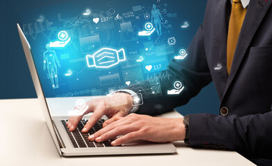 hand browsing on the internet for medical issues