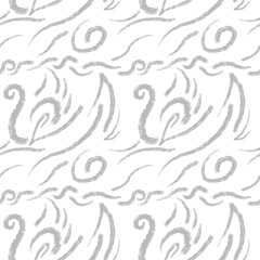 abstract repetitive background with waves and swan