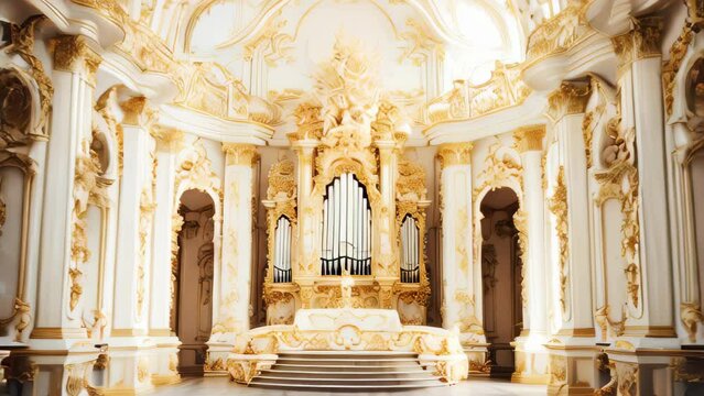 White decorated baroque hall