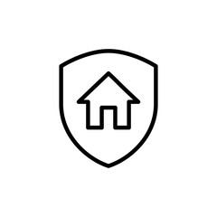 Home insurance icon vector isolated on white background. home protection icon