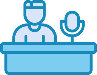 Obraz premium Podcast Hosting Vector Icon