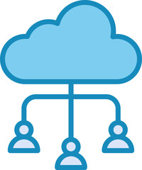 Cloud Collaboration Vector Icon