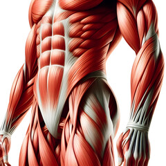 Human muscles, medical illustration, 
Generative AI