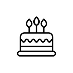 Cake icon vector isolated on white background. Cake vector. Birthday cake icon