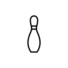 Bowling game Pin Icon vector isolated on white background. Bowling icon, ball and pin