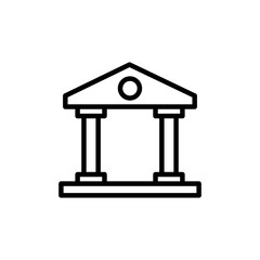 Bank icon vector isolated on white background. bank vector icon, museum, university
