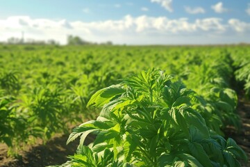 Obraz premium Lettuce Farming in Agricultural Field