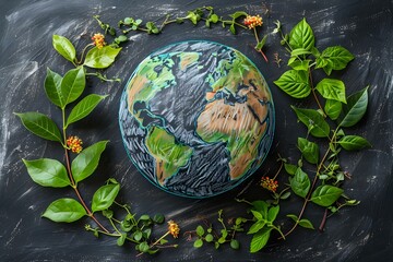 Creating a Sustainable World Through Global Earth Drawings With ESG Concept. Concept Sustainable Development, Global Earth Drawings, ESG Concept, Environmental Conservation, Climate Action
