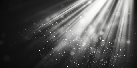 White light rays on  black background, overlay for glowing effects or lighting ,white glow flare light with dynamic movement on dark background