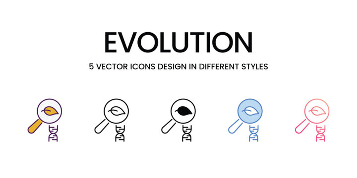 Evolution icons set in different style vector stock illustration