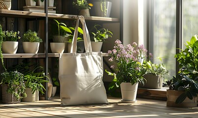 Eco-Friendly Canvas Tote, White Design Ideal for Fashion Brands & Retail Promotion