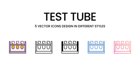 Test Tube icons set in different style vector stock illustration