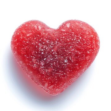 Red Candy Heart On White Background, Illustrations Images