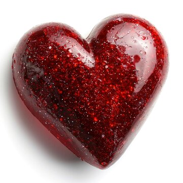 Red Candy Heart On White Background, Illustrations Images
