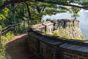 View of the stone wall in the castle