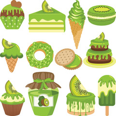 Digital set of sweets made with kiwi - 762168476