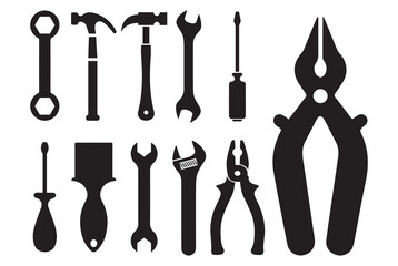 Set of tools isolated on white