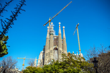Basílica de la Sagrada Família, Barcelona, Spain - obrazy, fototapety, plakaty