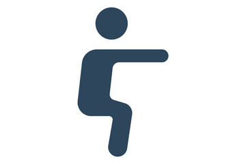 squatting icon. body movements in gymnastics. icon related to sport, gym. solid icon style. element illustration.