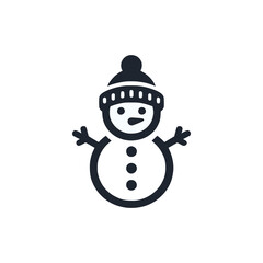 cute snow man logo vector illustration template design