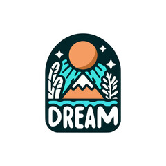 dream landscape nature sticker t shirt vector illustration template design