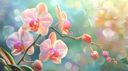 Fototapeta na wymiar Modern eps10 image of a flower orchid.