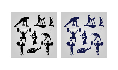 weigh lifting man silhouette vector, icon, people, vector, art, design, symbol, gym, silhouette, black,