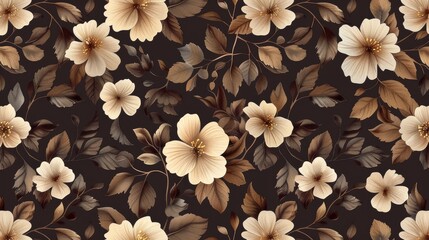 Vintage flower seamless modern pattern