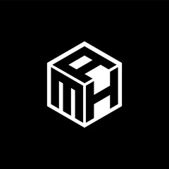 MHA letter logo design with black background in illustrator. Vector logo, calligraphy designs for logo, Poster, Invitation, etc.