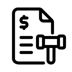 Tax Penalty Line Icon