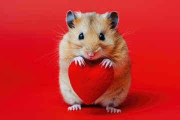 Hamster's Loving Clutch: Cozy Connection, AI Generative
