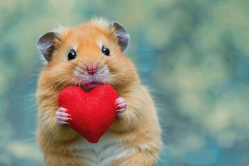 Affectionate Hamster Hug: Cozy Moments, AI Generative
