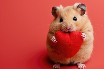 Heart-Holding Hamster: Tiny Treasures, AI Generative
