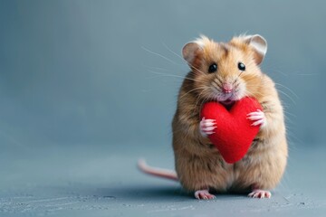 Sweet Hamster Embrace: Whisker Kisses, AI Generative
