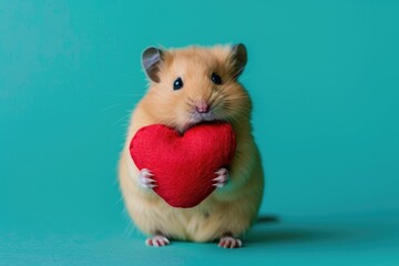 Tender Hamster Embrace: Tiny Companion, AI Generative

