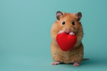Heartwarming Hamster Connection: Love in Fur, AI Generative
