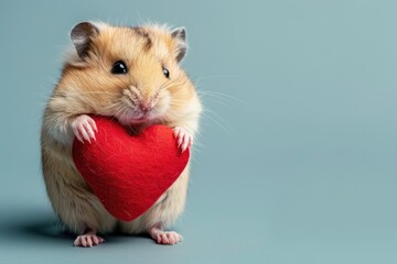 Heartwarming Hamster Hug: Little Love, AI Generative
