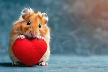 Sweet Hamster Embrace: Snuggle Time, AI Generative
