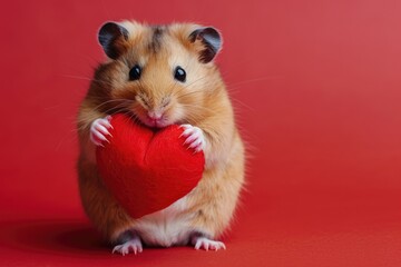 Affectionate Hamster Connection: Tender Moments, AI Generative
