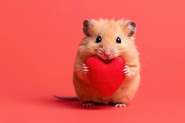Loving Hamster Hug: Tender Moments, AI Generative
