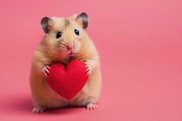 Heartwarming Hamster Connection: Furry Love, AI Generative
