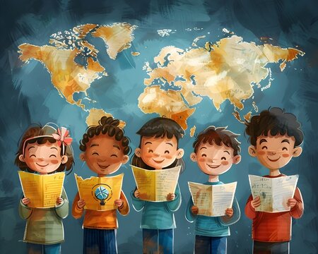 Joyful Students Participate in Global Pen Pal Program, Communicating Across Borders