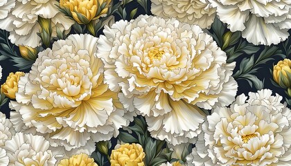 Beautiful Carnations Pattern Background Wallpaper