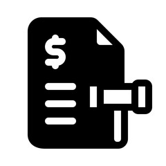 Tax Penalty Glyph Icon